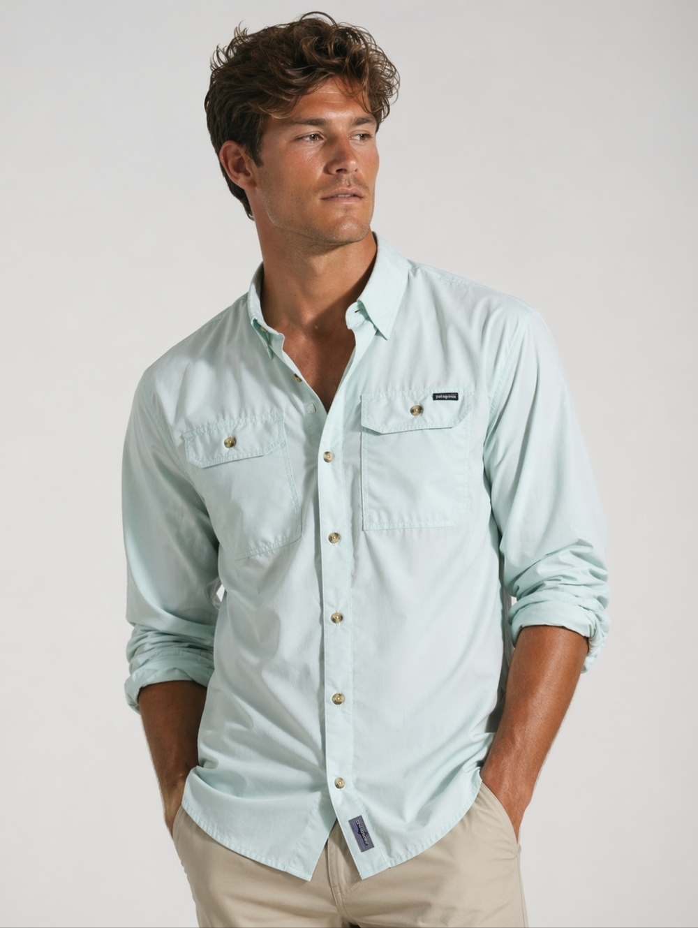 Patagonia Men's Long-Sleeved Sun Stretch Shirt, Size XL/XXL